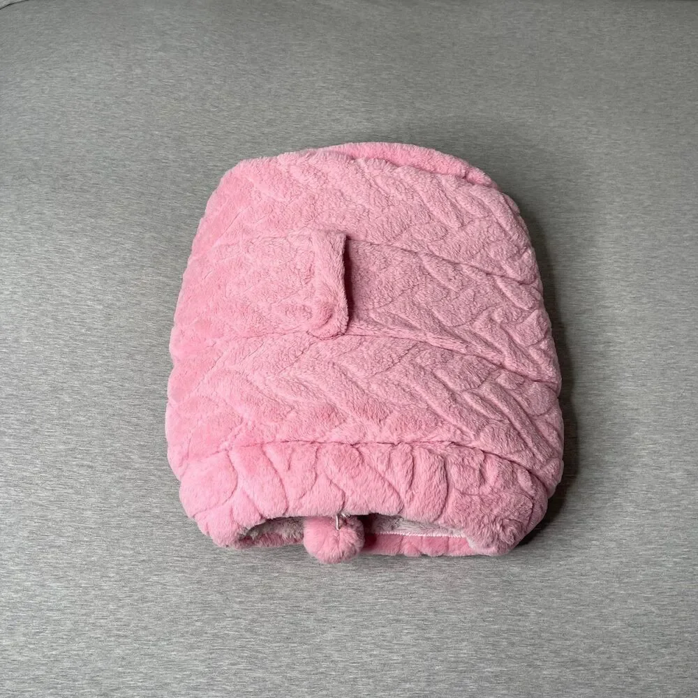 Petco Fuzzy Pink Plush Hide and Hut Cat Bed